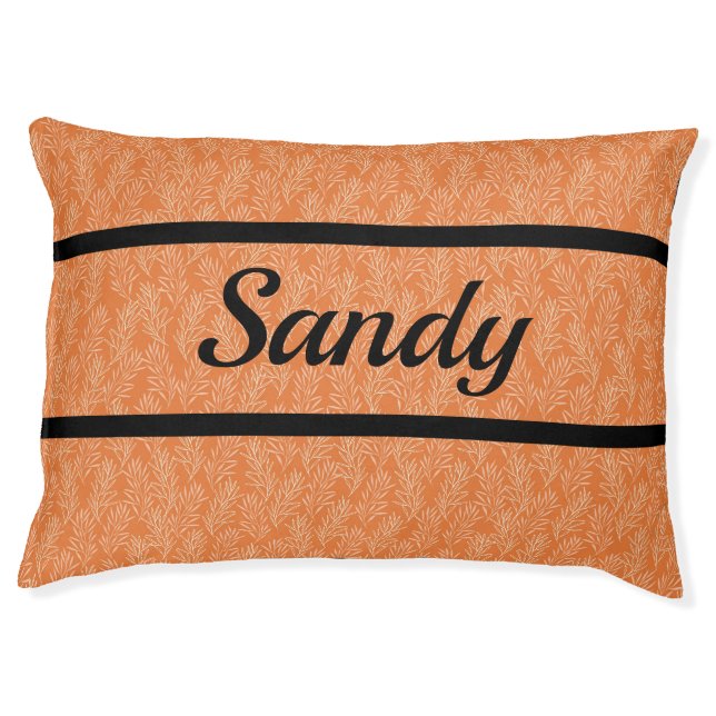 Cute Orange Botanical Customized Pet Bed (Front)