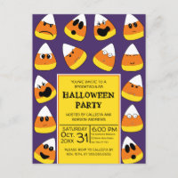 Cute Orange Candy Corn Emojis Halloween Party