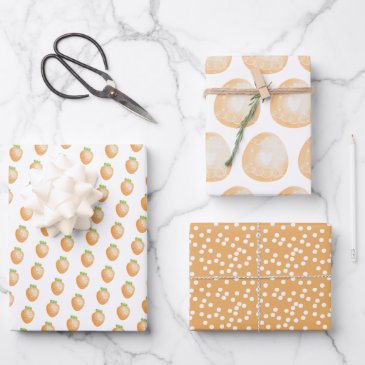 Cute Orange Carrots, Easter Eggs and Polkadots