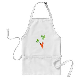 Cute orange carrots vegetable watercolor adult apron