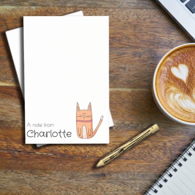 Cute orange cartoon cat name post-it notes (Creator Uploaded)