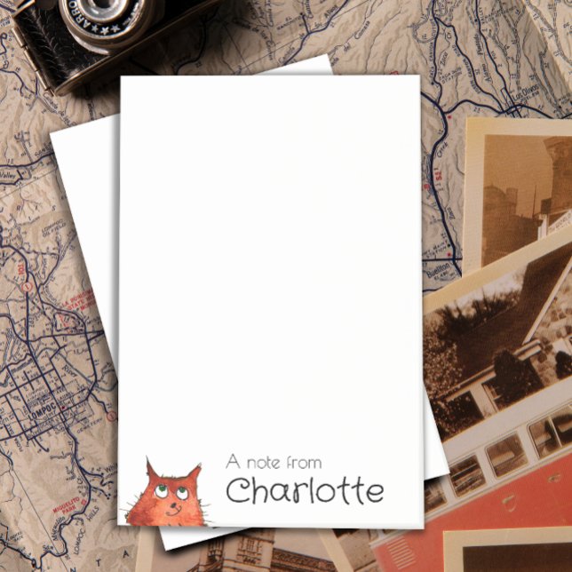 Cute orange cartoon cat name post-it notes (Creator Uploaded)