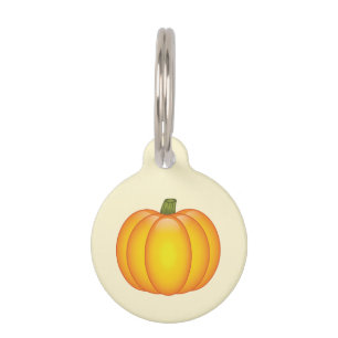 Cute Orange Cartoon Fall Pumpkin And Pet's Info Pet Name Tag