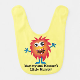 Cute Orange Cartoon Monster Funny Fun for Kids Baby Bib