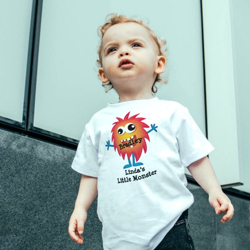 Cute Orange Cartoon Monster Funny Fun for Kids Toddler T_shirt