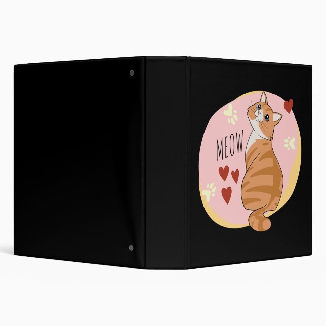 Cute orange cat 3 ring binder (Background)