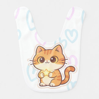 Cute Orange Cat Baby Bib