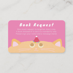 Cute Orange Cat Book Request Enclosure Card