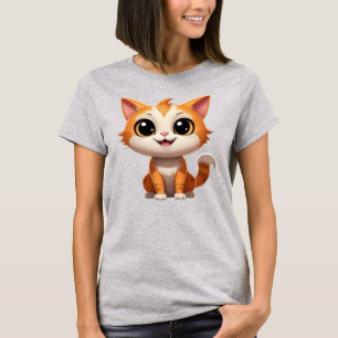Cute Orange Cat Cartoon Style Character-89738 T-Shirt