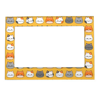 Cute Orange Cat Face Magnetic Frame