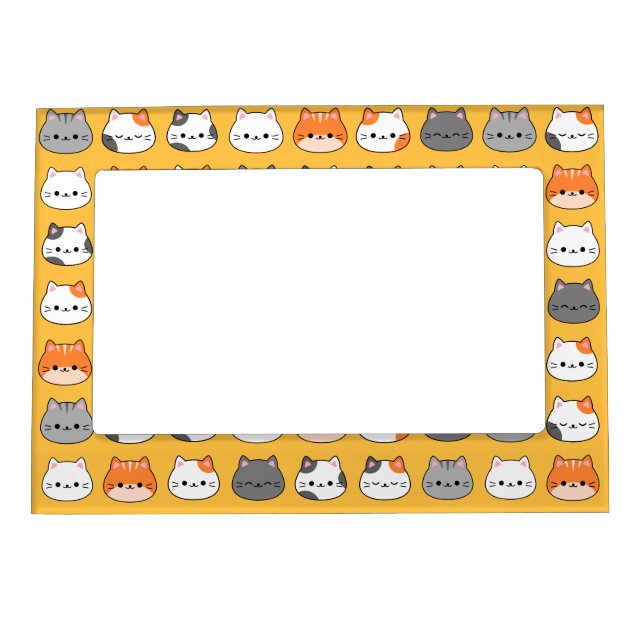 Cute Orange Cat Face  Magnetic Frame (Front)