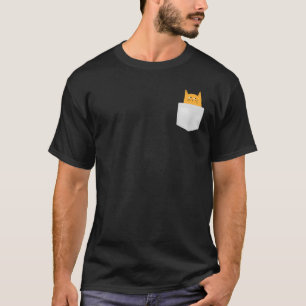 Cute Orange Cat in Pocket ,peek a boo Halloween  T-Shirt
