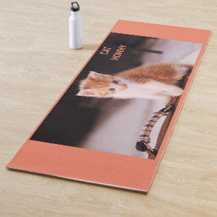 Cute Orange "Cat Mommy" Orange Kitten Yoga Mat