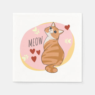 Cute orange cat napkins