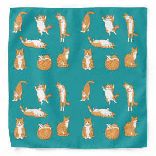 Cute Orange Cat Poses Bandana
