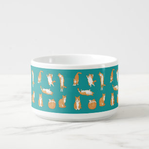 Cute Orange Cat Poses Bowl