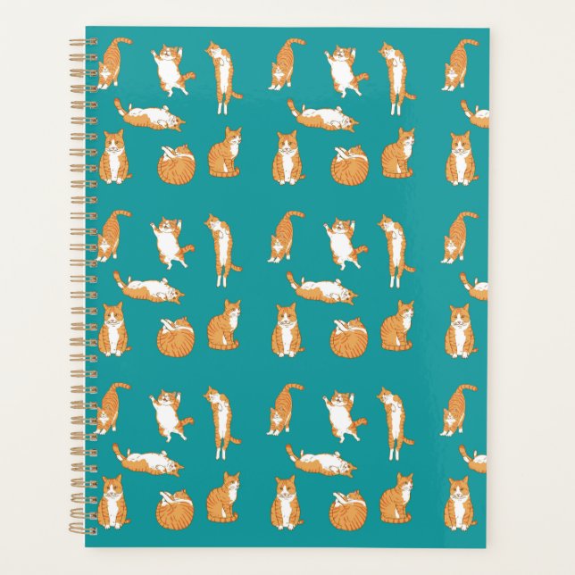 Cute Orange Cat Poses Planner (Front)