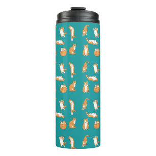 Cute Orange Cat Poses Thermal Tumbler