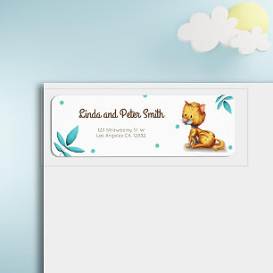 Cute Orange Cat Return Address Label