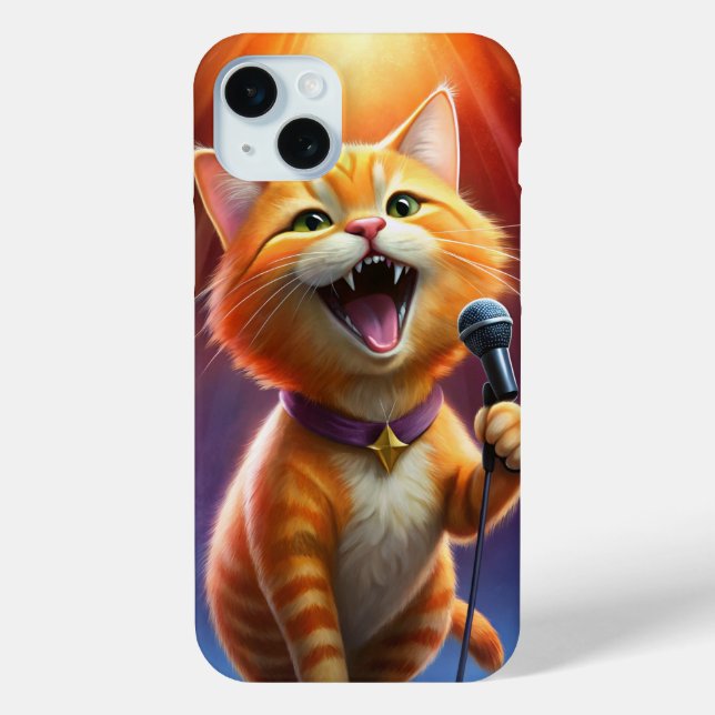 Cute orange cat singing Case-Mate iPhone case (Back)