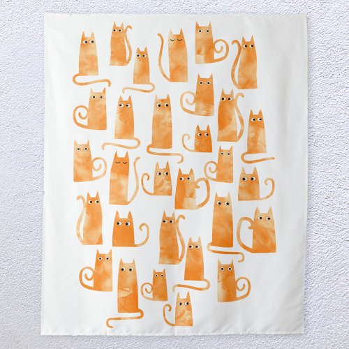 Cute Orange Cat Tapestry