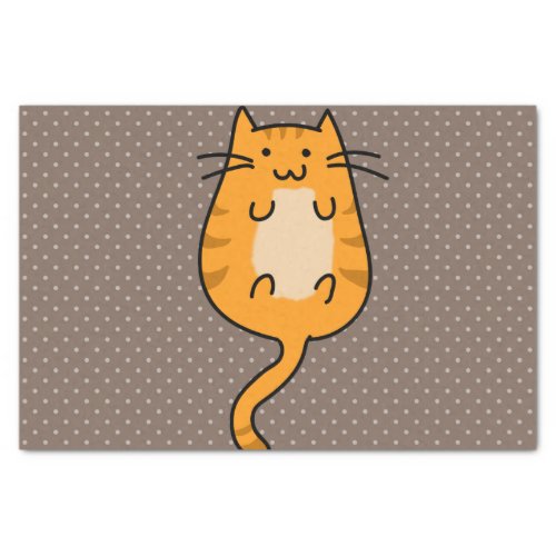 Cute Orange Cat Tissue Paper