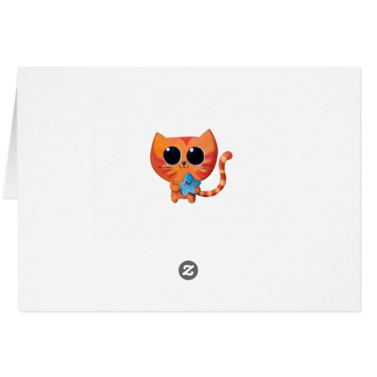 Cute Orange Cat with Star (Back Horizontal)