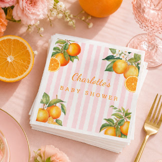 Cute Orange Citrus Baby shower  Napkins