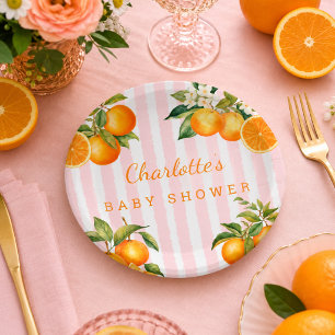 Cute Orange Citrus Baby shower  Paper Plates