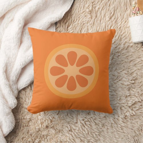 Cute Orange Citrus Fruit Throw Pillow