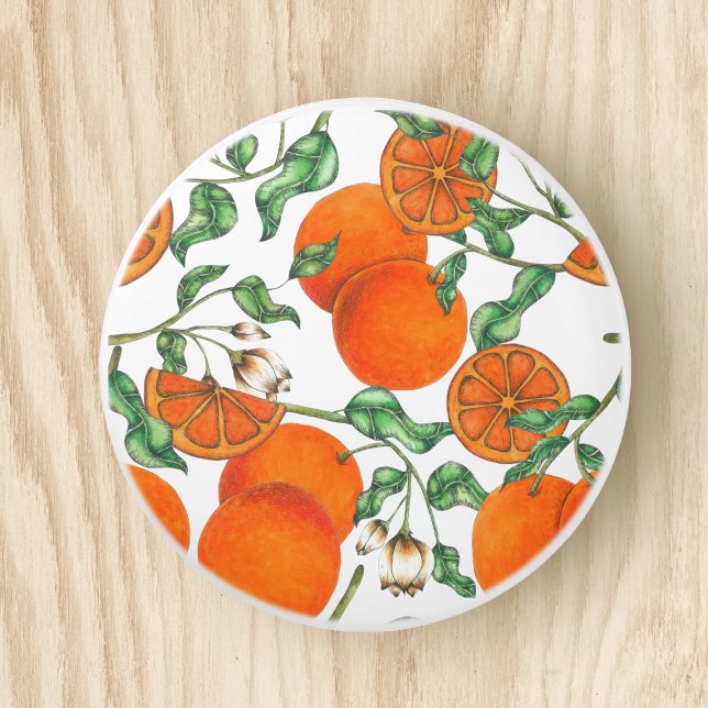Cute Orange Citrus Fruit Watercolor Ceramic Knob (Creator Uploaded)