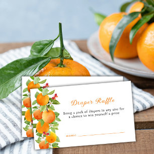 Cute Orange Clementine Diaper Raffle Baby Shower  Enclosure Card