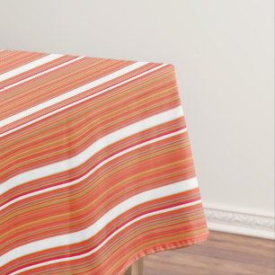 Cute orange colorful stripes tablecloth