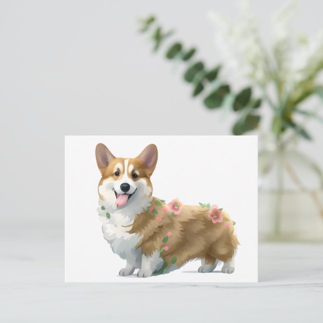 Cute Orange corgi for  a positive mood    Postcard (Standing Front)