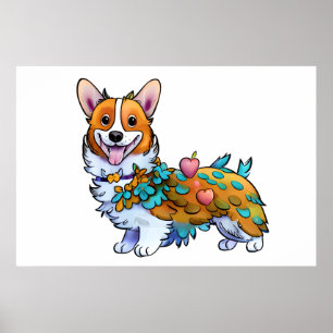 Cute Orange corgi for a positive mood Poster
