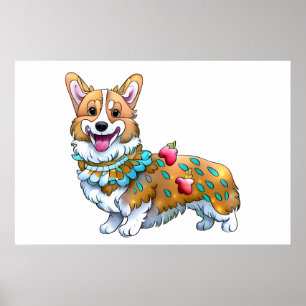 Cute Orange corgi for a positive mood Poster