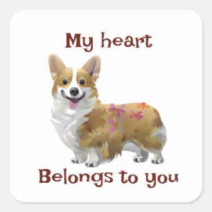 Cute Orange corgi for a positive mood Square Sticker