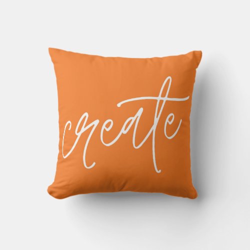 Cute Orange Create Throw Pillow  Custom Colors