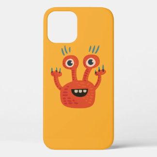 Cute Orange Creature Kawaii Cartoon Character Kids iPhone 12 Case