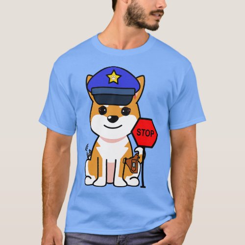 Cute orange dog is a police T_Shirt