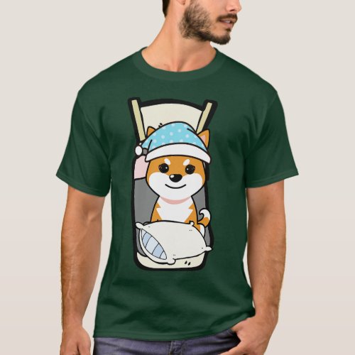 Cute orange dog is going to bed T_Shirt