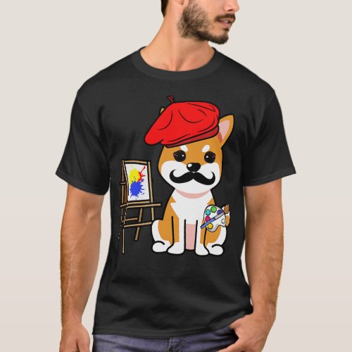 Cute Orange dog is painting T_Shirt