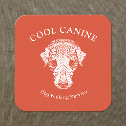 Cute Orange Dog Walking Walker Business Card