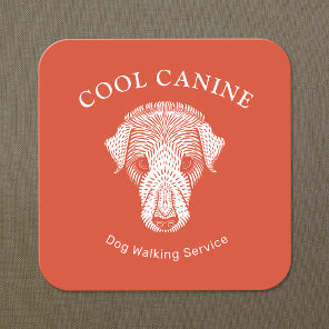 Cute Orange Dog Walking Walker Business Card