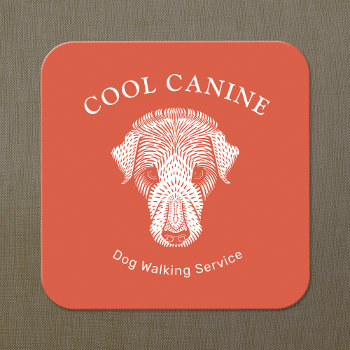Cute Orange Dog Walking Walker Business Card by sm_business_cards at Zazzle