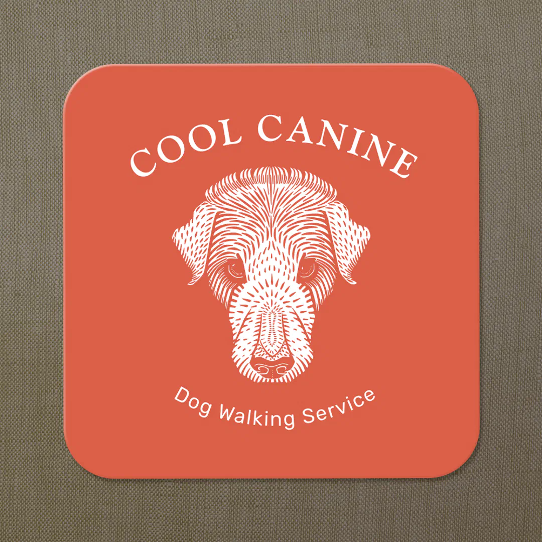Cute Orange Dog Walking Walker Business Card
