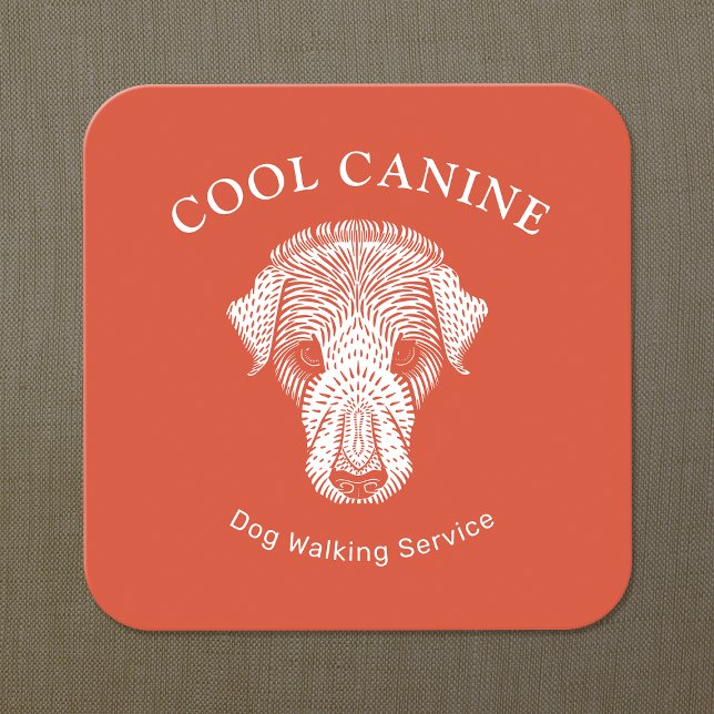 Cute Orange Dog Walking Walker Business Card (Creator Uploaded)