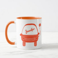 Cute Orange Electric Car Personalized
