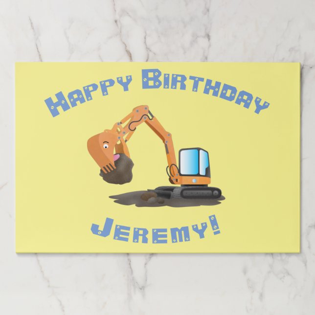 Cute orange excavator digger cartoon paper pad (Front)