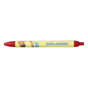 Cute orange excavator digger cartoon pen
